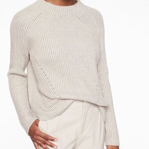 Athleta Rockland Ribbed Sweater Gray Small